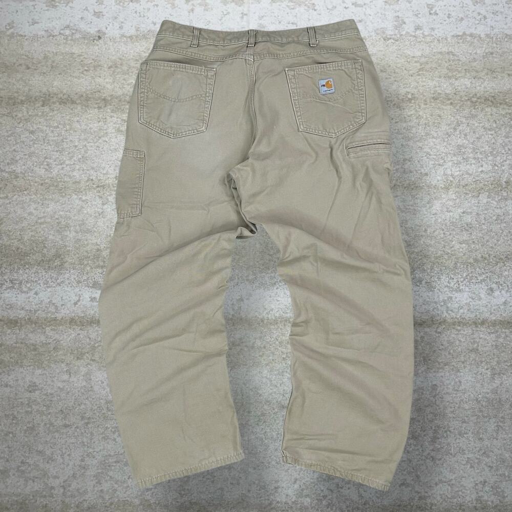 Vintage 90s Carhartt Carpenter Pants 38x32 Baggy Wide Leg Tan Canvas Dungarees